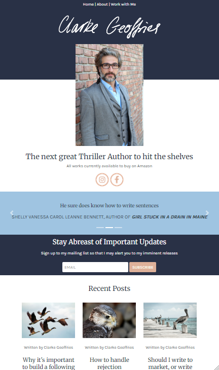 Author Clarke Geoffries Website