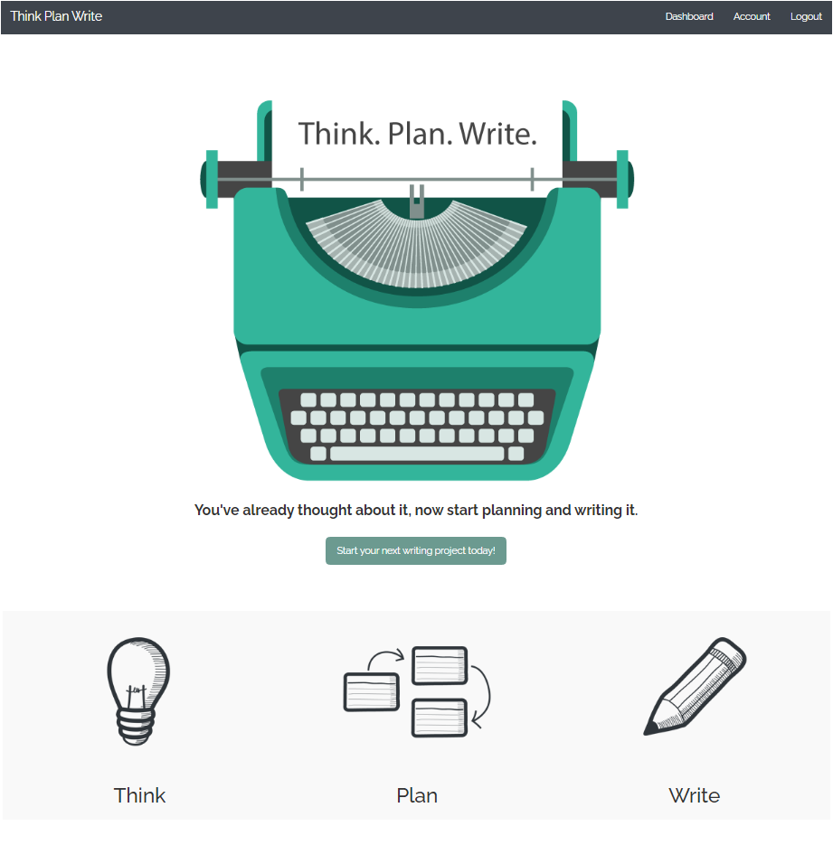 ThinkPlanWrite Front Page